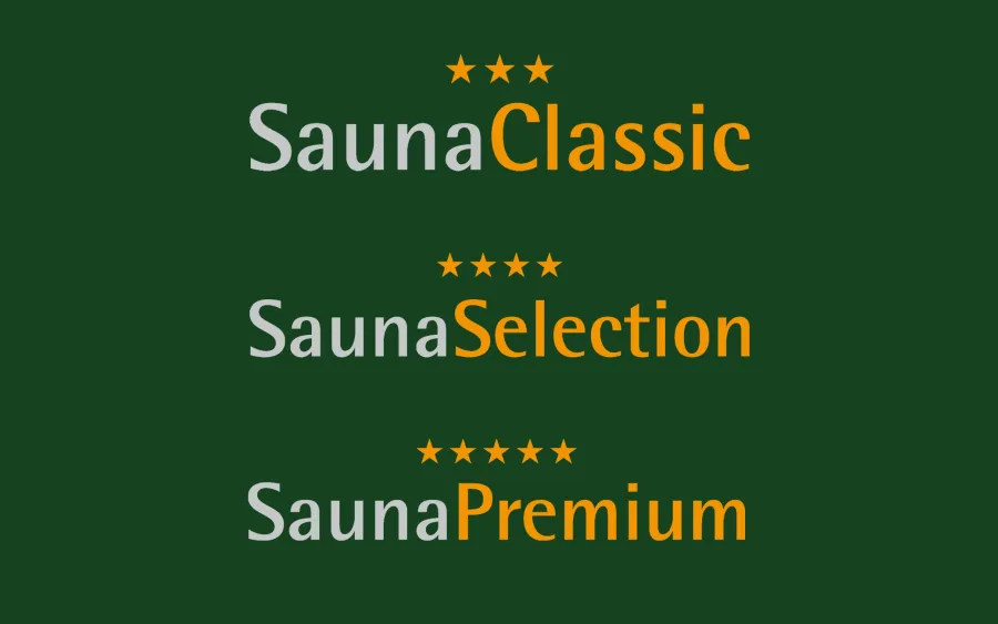 Qualitätszeichen SaunaClassic SaunaSelection und SaunaPremium